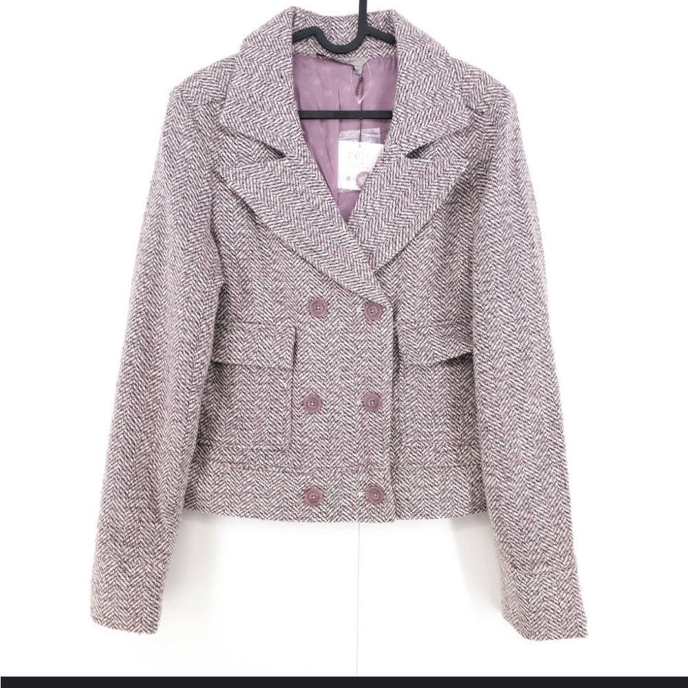 BCBGMaxAzria Herringbone Blazer in Mauve